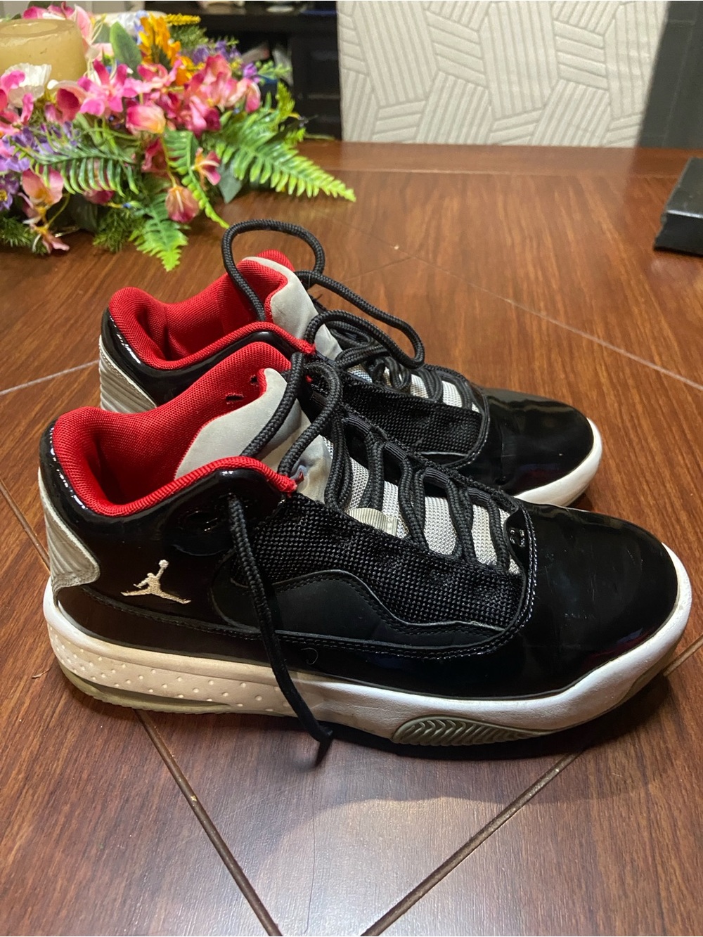 Jordan Black, White & Red Low-Top Sneakers